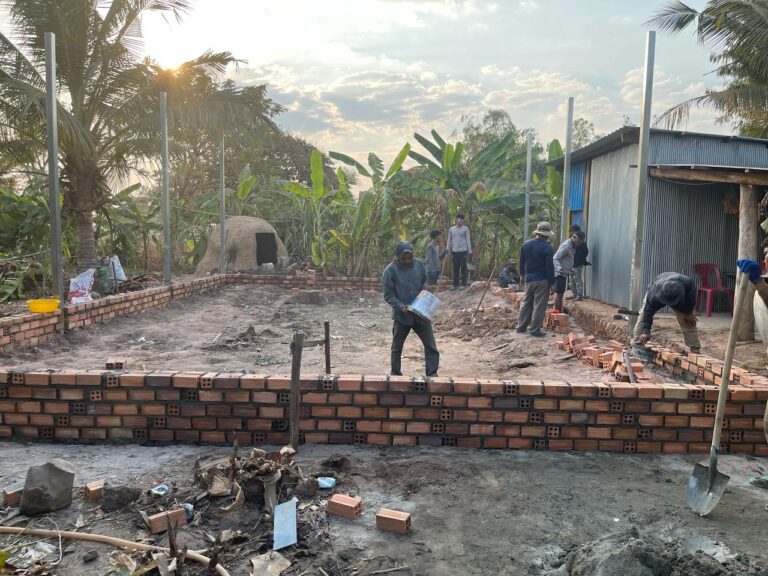 laying the foundation for a church building in cambodia