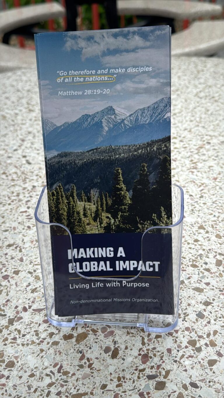 bridges for life ministries brochure on display in a stand